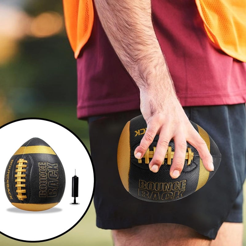 BOUNCEBACK Soft Leather Training Football, Youth Size & Official Size, Fatherless PU PassCatch Solo Enhancing Passing Catching(with Pump) - Image 4